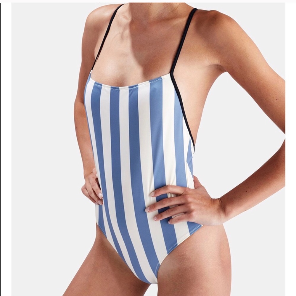 “Solid and striped”one piece swimsuit